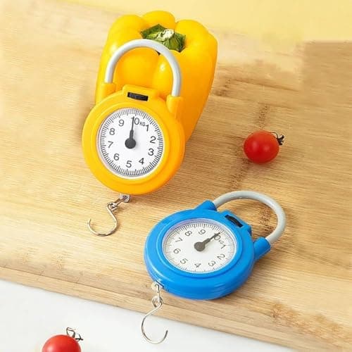 Portable Spring Scale with Hook,Iron Hook Scale,Hanging Mechanical Scale,Multi-Purpose Mini Scale,Luggage Hand Scale for Fishing Grocery(yellow) — view 5