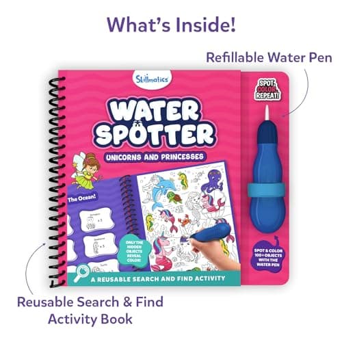 Skillmatics Water Spotter Unicorns & Princesses, Activity Book, Travel Toy — view 3