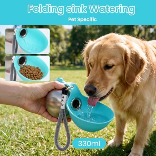 Portable Dog Water Bottle Kaluofan Stainless Steel 330ML Dog Bottle(Blue) — view 2
