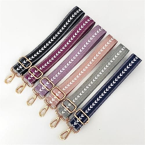 QZLNONTK Bag Strap, Crossbody Bag Strap, Shoulder Strap with Carabiner,Colourful Bag Handle,Universal Bag Strap for Bags and Handbags,DIY Accessories(Blue,Gold Clasp) — view 2