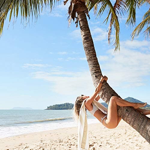 Dock & Bay Beach Towel - Quick Dry, Sand Free - Compact, Lightweight - 100% Recycled - Includes Bag - Cabana Light - Bora Bora Beige - Extra Large (200x90cm, 78x35") — view 2