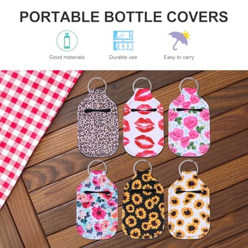 12pcs Refillable Hand Bottle Covers 30ml Plastic Neoprene Travel Kit — view 3