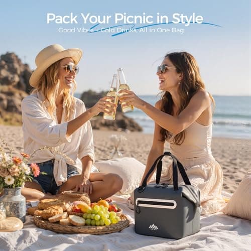 Lekesky Cool Bag 12L Waterproof Leakproof Insulated Cooler Bag, Thermal Lunch Bag with Built-in Steel Frame, Portable Cooler Lunch Bag with Adjustable Shoulder Strap for Work, Picnic, Beach, Camping — view 2