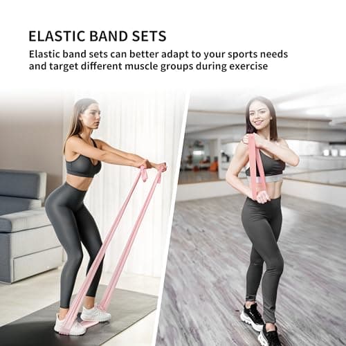 PROIRON Multi-Functional Latex Resistance Bands Set [2 in 1], 2M Long Exercise Band & 0.6M Mini Loop Band, for Women/Men Pilates, Stretching, Strength Training, Yoga, Gym, Fitness, Light — view 2