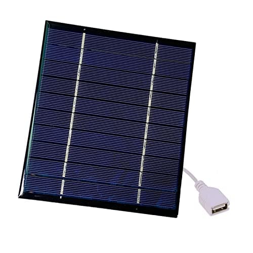 Qcwwy Portable Solar Charger Monocrystalline Silicon USB Solar Panel 2.5W 5V 500mA Compact Phone Charger with Voltage Stabilizer for Hiking Camping Travel