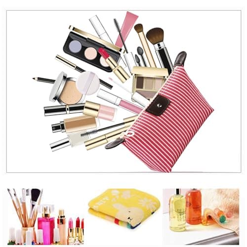 4Pcs Washbag, Kids Toiletry Bag, Small Makeup Bag, Foldable Travel Toiletry Bags, Multi Coloured, for Women Girls Travel Bag (Streak) — view 5
