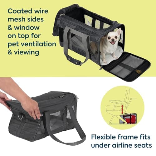 Sherpa Original Deluxe Travel Pet Carrier, Airline Approved & Guaranteed On Board - Charcoal Gray, Medium — view 2