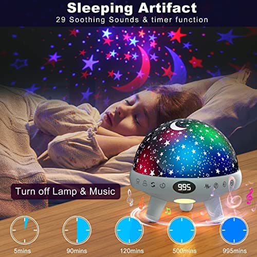 YACHANCE Baby Night Light Star Projector for Children Kids Lights Toys for Boys Gifts White Noise Machine with 29 Soothing Sounds.Sound Machine — view 2