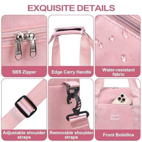 CS COSDDI Travel Bag, Overnight Bag with Shoes Compartment & Wet Pocket, Weekend Bags for Water Resistant Haspital Bag Gym Duffle Bag Women Men Holdall Bag, for Ryanair Cabin Bags 40x30x20 — view 5