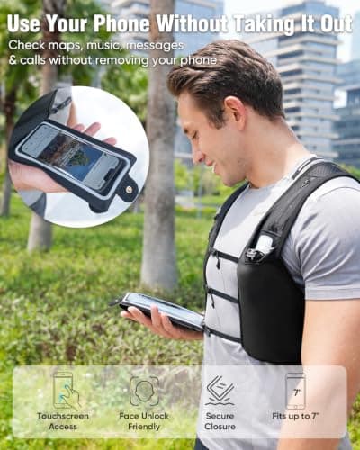 Zelvot Running Vest for Women Men, Hydration Vest with 500ml Water Bottle — view 3