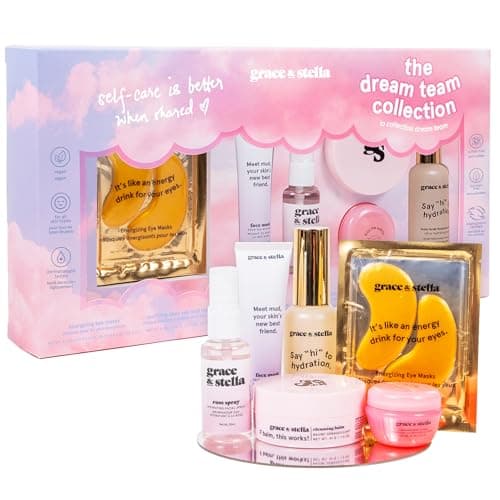 grace & stella Dream Team Gift Set for Her - Best Gift Set With 6 Bestsellers - Vegan & Cruelty Free - Beauty Gifts for Her - Skincare Gift Set for Women - Gifts for Mum