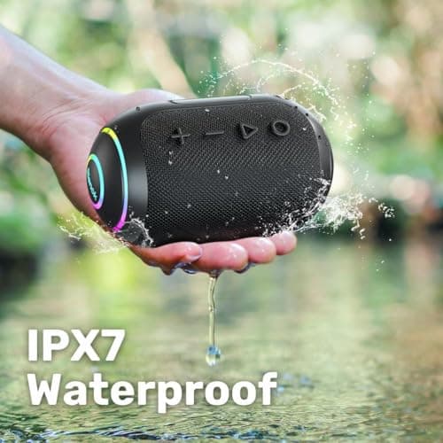 RIENOK Bluetooth Speaker Wireless Portable Waterproof Speaker with Bass 10-Hour Playtime IPX7 Bluetooth 5.3 TF Card Mini Speakers for Home Garden Party Camping Travel — view 5