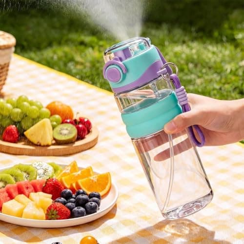 Water Bottle, Sports Drink Bottle With Spray Mist 750ML — view 6