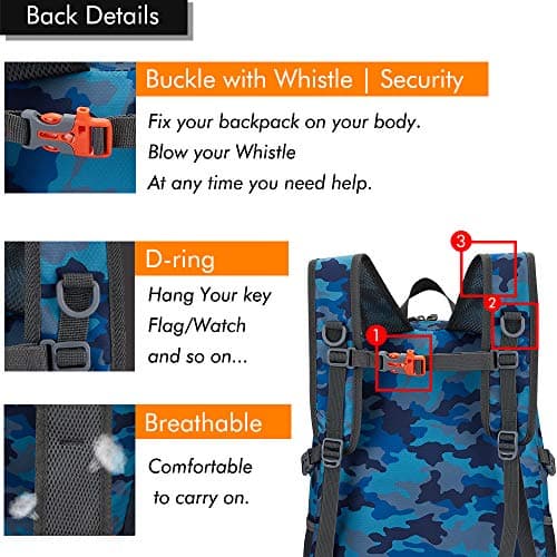 MAXTOP Backpack Ultra Lightweight Packable Foldable Rucksack Water Resistent For Men Women Outdoor Camping Hiking Travel Daypack Handy Durable Gifts For Men Women — view 5