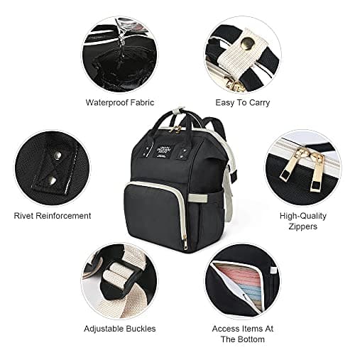 Vicloon Baby Changing Bag Backpack, Neutral Multi-Function Nappy Back Pack, Waterproof Large Travel Backpack for Mom and Dad — view 3