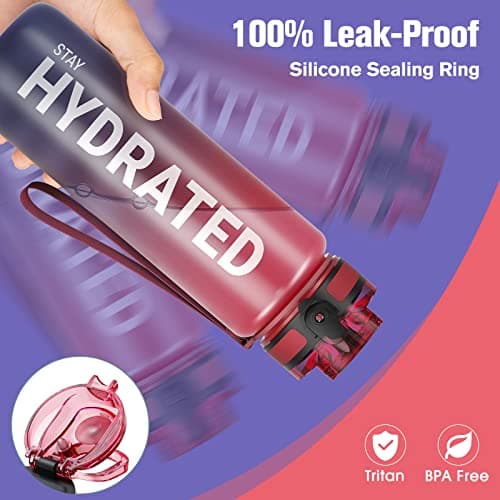 Sahara Sailor Water Bottle 1L, Leakproof Tritan Bottle with Time Marker — view 2