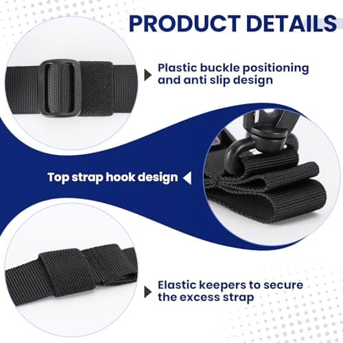 Magnetic Luggage Strap for Backpack & Suitcase - Heavy Duty Suitcase Belt with Jacket Gripper - Multi Purpose Travel Accessories with Replaceable Hooks - Adjustable Extra Bag Holder — view 4