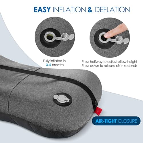 HIKENTURE Camping Pillow with Removable Cover, Ultralight Inflatable Pillow — view 6