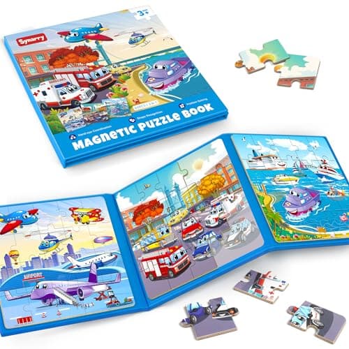 SYNARRY 20 Pieces Magnetic Jigsaw Puzzles for 3 4 5 Year Olds