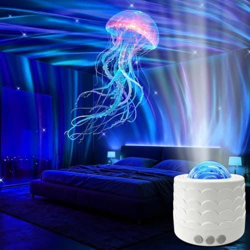 FoxGift Ocean Wave Projector Sensory Light, Quiet Rotating Kids Night Light — view 4