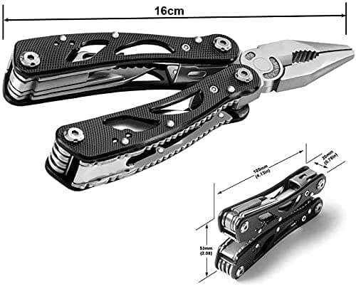 Grizef Multitool Pliers, Durable Stainless Steel 24-in-1 Multi-Purpose Pocket Folding Pliers with Screwdriver Kits, Outdoor Multi-Functional Utility Tools for Outdoor Activities, DIY Activities — view 2