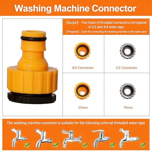 4 Pack Universal Hose Tap Connectors, 2 in 1 BSP Threaded Faucet Adapters for 3/4" & 1/2" Taps, Leak-Proof Garden Hose Connectors for Outdoor Watering Car Washing — view 5