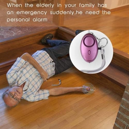 Personal Alarm with LED Lights, Police Approved, Emergency Safety Keychain Alarm, 140DB Sound, Rape Attack Safety Kit for Women, Kids, Students, Night Walker (Purple) — view 5