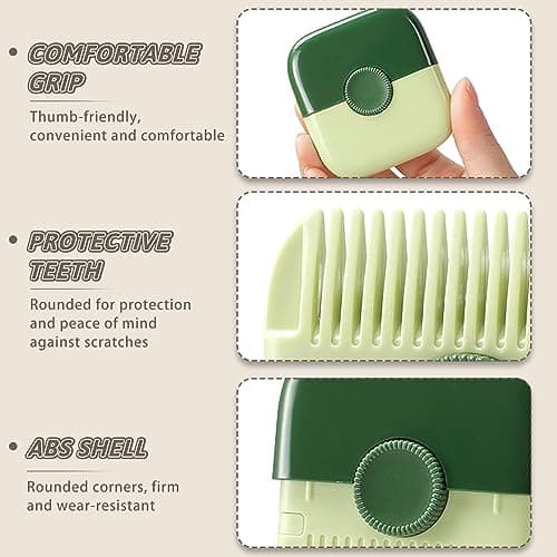 Dual-Side Hair Cutting Comb, 2 in 1 Hair Trimmer Adjustable Split Ends Hair Trimmer Mini Manual Hair Trimmer Comb Portable Double Sided Hair Razor Comb Cutter Hair Trimmer for Women (White) — view 3
