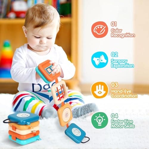 Toddler Travel Toys,Activity Cube,Baby Busy Board,Travel Toys for Toddlers on Plane, Montessori Activity toys, Baby Busy Cube,Sensory Educational Developmental Learning Toys for Boys Girls Gift — view 6