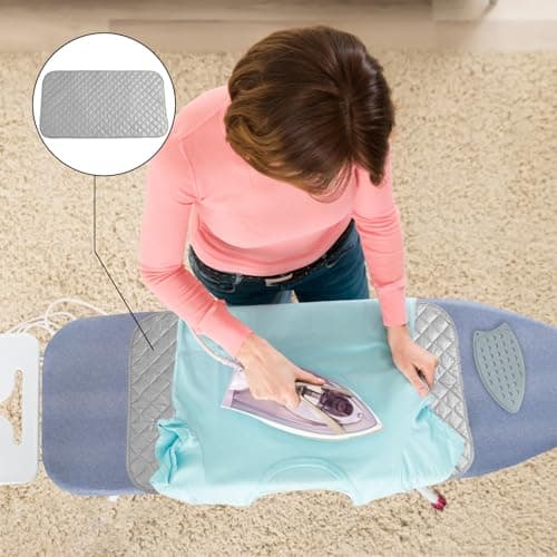 2Pcs Ironing Mat, Ironing Pad Set with Heat-Resistant Cotton & Silicone Rest – Portable Tabletop Iron Mats for Travel, 2-Pack Non-Slip Ironing Mats for Beds, Tables, Sewing (26.5x14cm & 45x85cm) — view 6