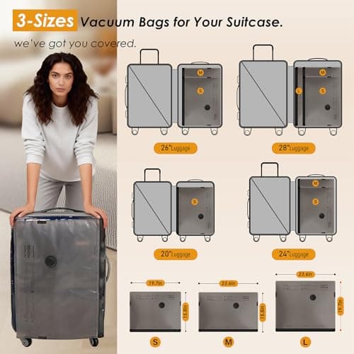 Rechargeable Wireless Pump Travel Vacuum Bags for Luggage, 15 Pack Portable Space Saver Storage Bags for Travel and Home, Compression Packing Cubes Seal for Clothing, Clothes, Blankets, Suitcase — view 4