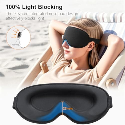 Gritin 100% Blackout Sleep Mask for Women & Men-Zero Eye Pressure Eye Mask — view 2