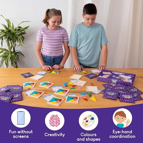 BONNYCO Tangram Puzzles for Kids 30 Pack, Party Bag Fillers for Kids Unisex. Party Favours Toys, Gifts Students from Teachers. Pinata Fillers, Return Gifts Birthday. Mini Puzzles, Classroom Prizes — view 4