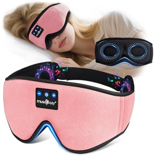 MUSICOZY Cooling Sleep Mask Headphones 3D 100% Blackout for Side Sleepers