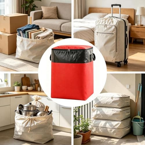 Heavy Duty Bags for Moving,140L Clothes Packing Container,College Dorm Moving Bags | for Camping Travel Closet Dormitory Bedroom Basement Apartment Laundry — view 4