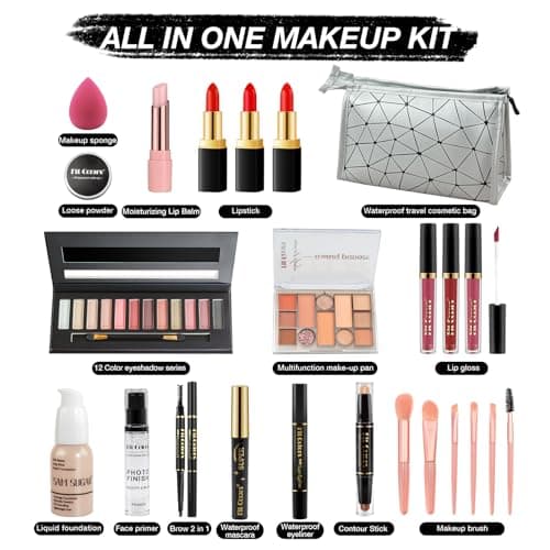 Proamate All in one Makeup Set, Cosmetic Make Up Starter Kit With Storage Bag Portable Travel Make Up Palette Eyeshadow Foundation Lip Gloss Makeup Gift Set for Teenage & Adults(Kit A001) — view 2