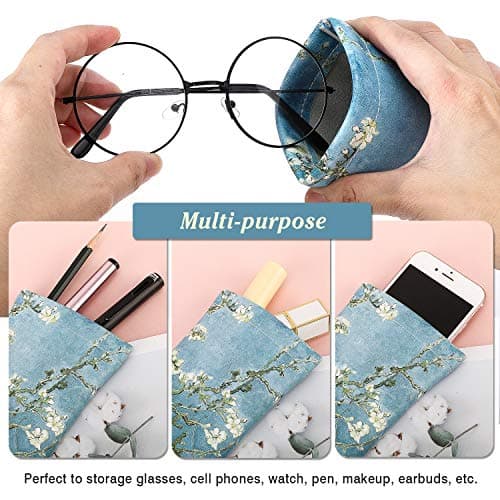 MoKo Squeeze Top Glasses Pouch, Leather Soft Sunglasses Case, 2pack — view 6