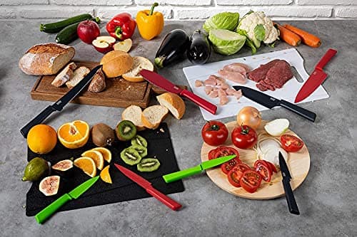 Kuhn Rikon Paring Knife for Fruit, Vegetables and Cheese, Japanese Stainless Steel Blade with Non-Stick Coating, Secure Grip Handle, Finger Guard and Safety Sheath, Yellow - Colori+ — view 6