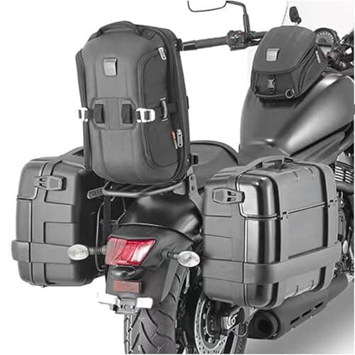 Motorcycle Backrest Sissy Bar with Rear Luggage Rack Compatible with Kawasaki Vulcan S 650 VN650 Top Box Holder Support Bracket Metal Extended Seat Shelf Cargo Carrier Rear Passenger Backrest — view 4