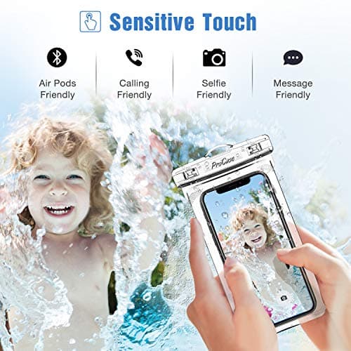 ProCase 2 Pack Waterproof Phone Pouch, Underwater Case phone sleeve for iPhone 17 Air 16 15 14 Plus Pro Max 13 12, Galaxy S24 Ultra S23 S22 Up to 7.0 inch, Cruise Beach Essentia -Clear — view 4