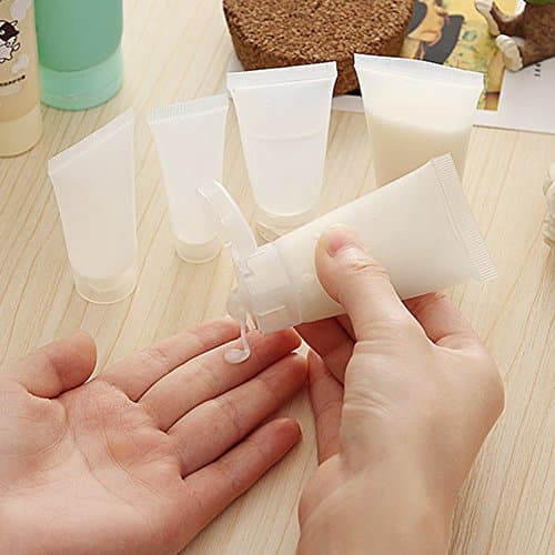 Gemini_mall® Travel Bottles 5 Squeezable & Refillable TSA Approved Cosmetic Travel Containers Bottle for Liquids Shampoo, Conditioner, Soap, Lotion, Sunblock, Toiletries etc (50ml, Matte) — view 3