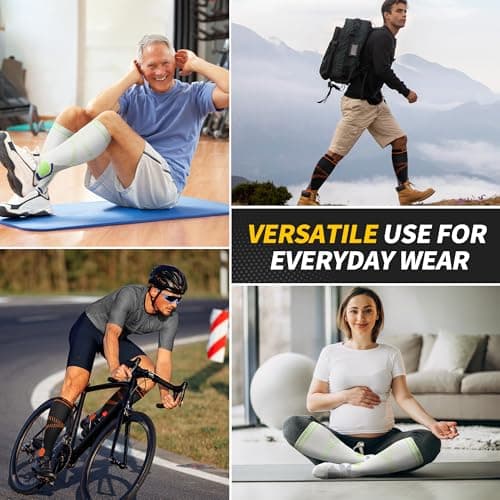 CAMBIVO 2 Pairs Compression Socks for Women & Men, 15-20mmHg Flight Socks, Graduated Support for Plantar Fasciitis Relief, Running, Pregnancy, Nurses, Travel Essentials — view 6