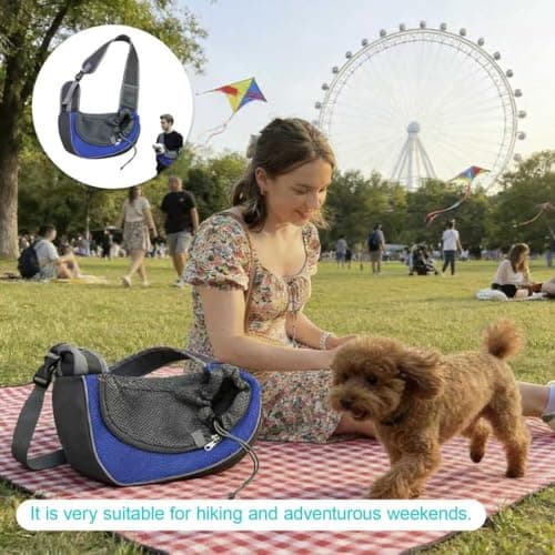 Pet Sling Carrier, Front Pocket Cat Dog Carrier Bag with Breathable Net — view 4
