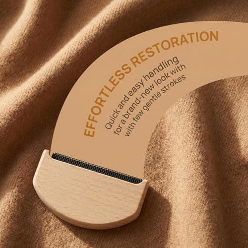 Solvio Wooden Cashmere Comb & Lint Remover for Clothes - Manual Fabric Shaver for Wool, Knits, Sweaters & Jumpers - Portable Bobble Remover Tool to Defuzz & Restore Garments (Battery-Free) — view 5