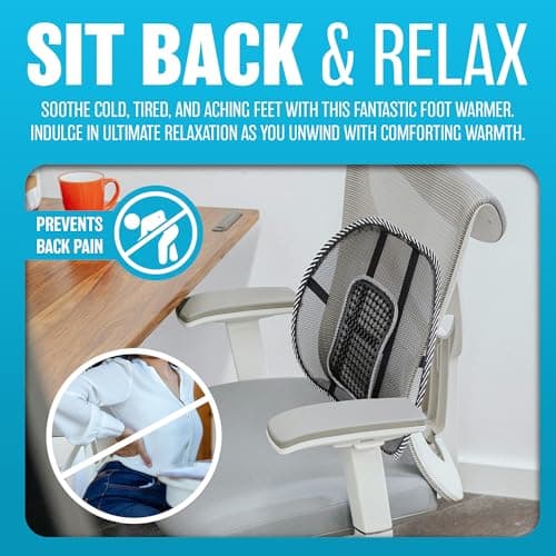 BARGAINS-GALORE Mesh Black Lumbar Cushion - Office Seat Spine Support Pain Relief | Lower Back Posture for Work, Computer or Gaming Desk, Driving | Healthy — view 4