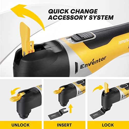 Enventor Multi Tool Cordless, 20V Brushless 2.0Ah Battery and Charger — view 3