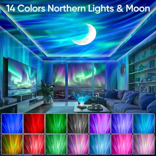 ibell Northern Lights Projector Galaxy Projector,14 Colors Sensory Lights — view 2