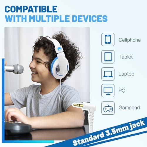 Rockpapa Comfort Foldable Kids Headphones Wired for School/Travel — view 6