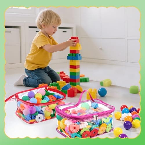 6 Pack Clear Toy Storage Bags, PVC Waterproof Toy Organizer, Colorful — view 4