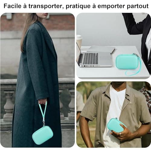 Leayjeen Digital Camera Case, Compatible with IXNAIQY/Kodak PIXPRO FZ45/FZ55/Taichaeu/EJXHKNF, EVA Hard Carrying Bag with Inner Pocket (Case Only) Green — view 6